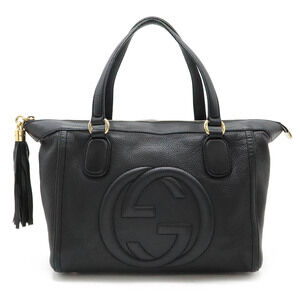 Gucci Soho Interlocking GG Tote Bag Handbag Tassel Black